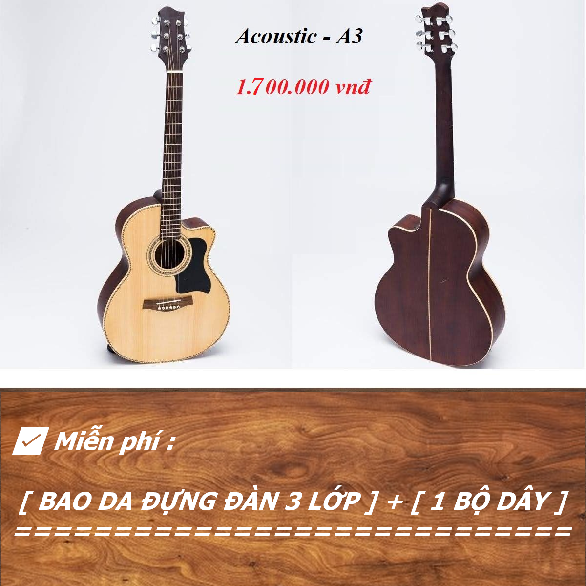 Đàn Guitar Acoustic A3D